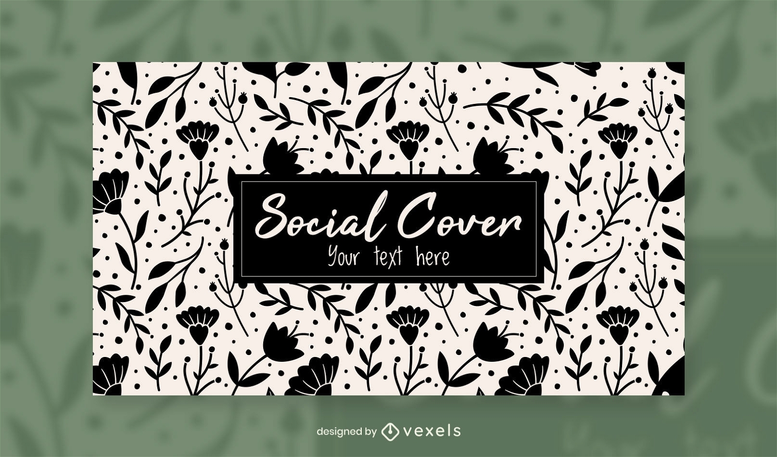 Facebook-Cover-Design-Vorlage mit Blumenmuster