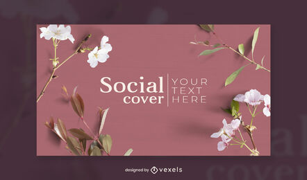 Modelo de design de capa de facebook de flores
