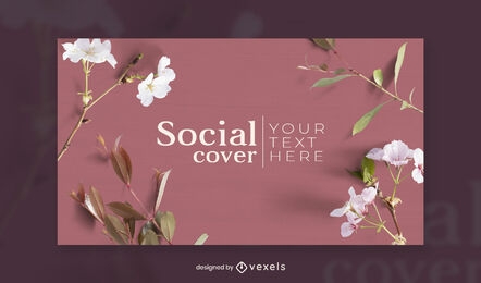 Plantilla de diseño de portada de facebook de flores