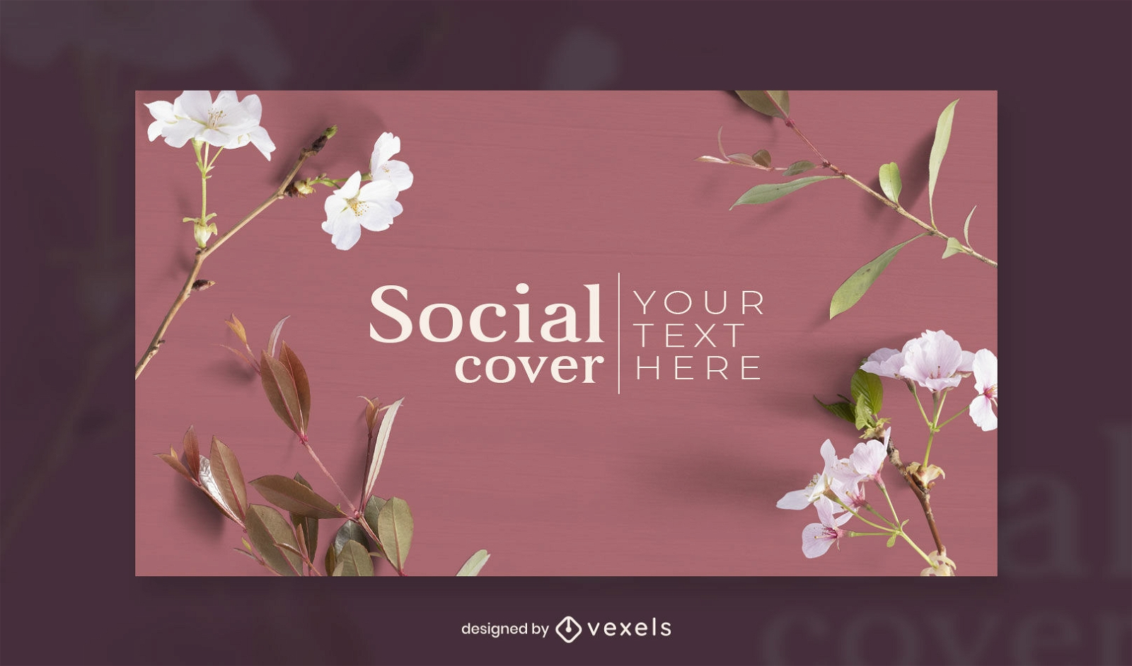 Blumen Facebook-Cover-Design-Vorlage