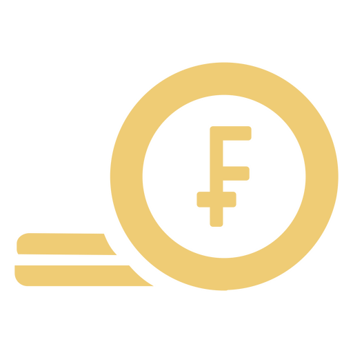 Ícone de finanças de moeda de franco simples