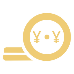 Icono de finanzas de moneda de yen amarillo simple Diseño PNG