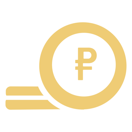 Symbol für einfache Rubel-Münzenwährungsfinanzen PNG-Design