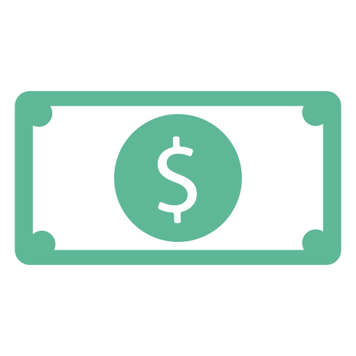 Ícone de finanças de moeda de nota de dólar simples
