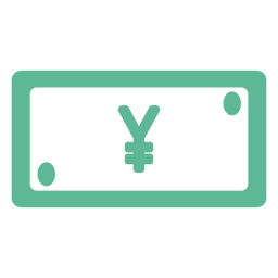 Icono minimalista de moneda yen Diseño PNG