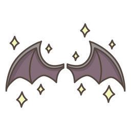 Icono de halloween de alas de vampiro brillante Diseño PNG
