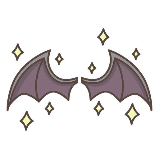 Glitzernde Vampirflügel Halloween-Ikone PNG-Design