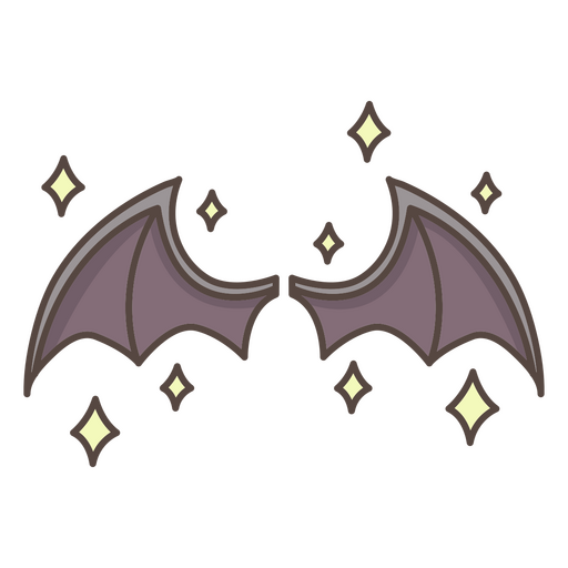 Icono de halloween de alas de vampiro brillante Diseño PNG