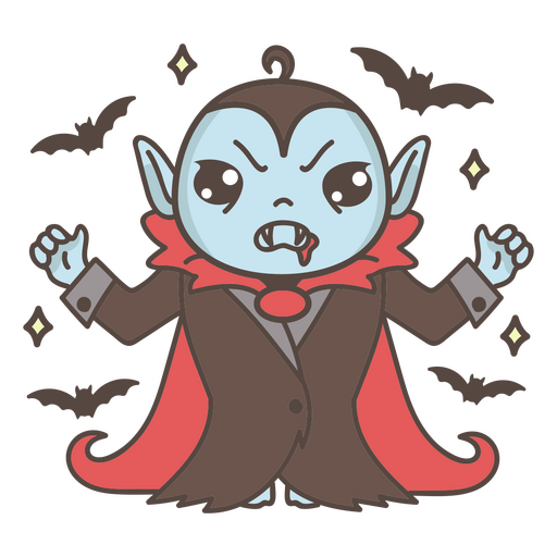 Cute vampire monster cartoon PNG Design
