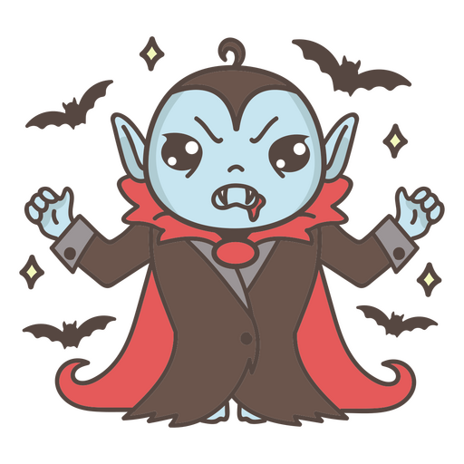 Design PNG E SVG De Desenho De Monstro De Vampiro Fofo Para Camisetas