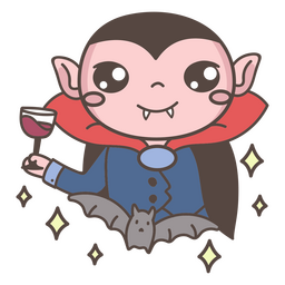 Lindo personaje de dibujos animados de vampiros Diseño PNG
