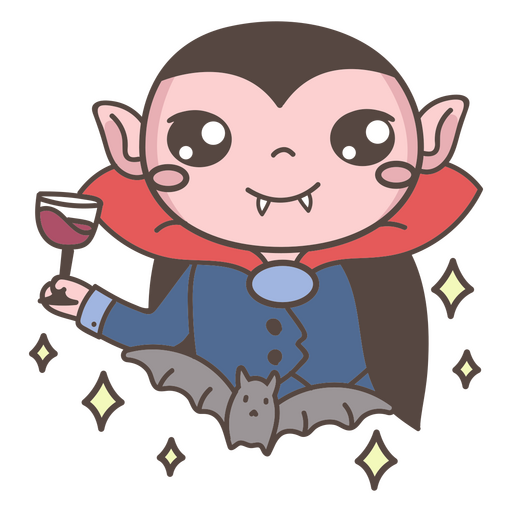 Cute vampire cartoon character PNG Design