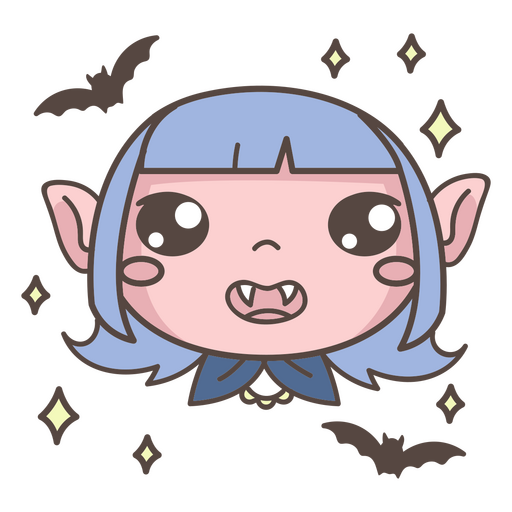 Cute vampire girl character PNG Design