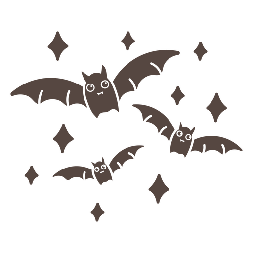 Cute bats flying PNG Design