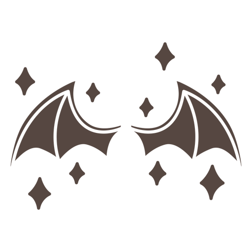 Asas de vampiro fofas e brilhantes Desenho PNG