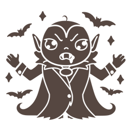 Lindo recorte de vampiro enojado Diseño PNG