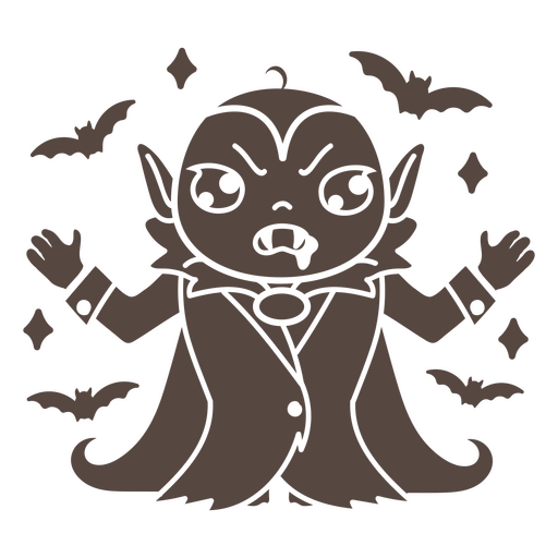 Cute angry vampire cutout PNG Design