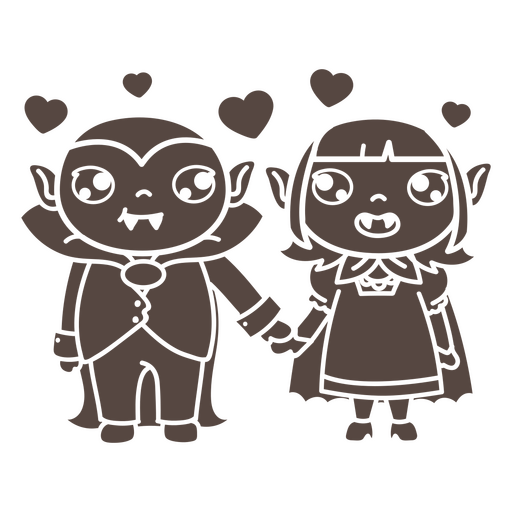 Cute vampire couple cutout PNG Design