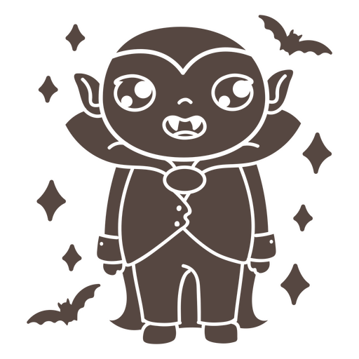 Cute sparkly vampire cutout PNG Design