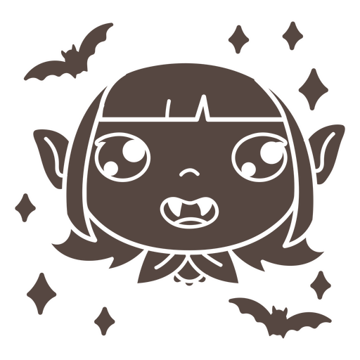 Desenho de garota vampira brilhante e fofa Desenho PNG