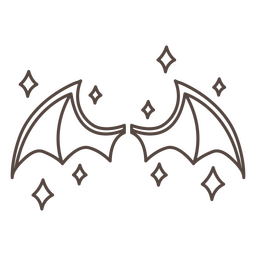 ícone de asas de vampiro brilhante Desenho PNG