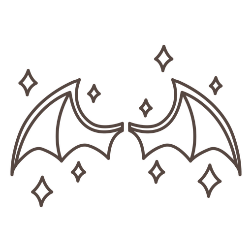 Icono de alas de vampiro brillante Diseño PNG