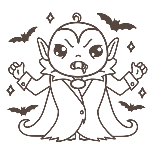 Personagem de vampiro com raiva bonito Desenho PNG