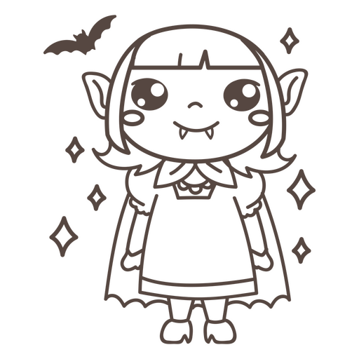 Personagem de desenho animado de garota vampira fofa Desenho PNG
