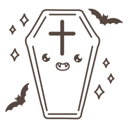 Lindo ataúd de vampiro brillante Diseño PNG