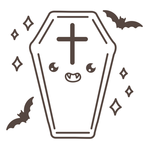 Cute sparkly vampire coffin  PNG Design