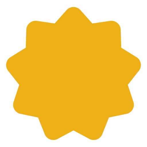 Etiqueta de estrella de punta redonda Diseño PNG