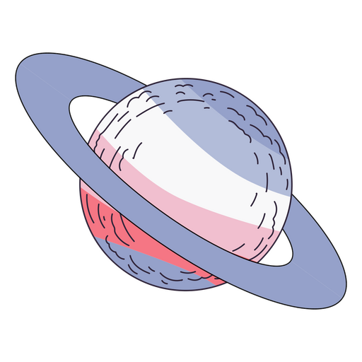 Ícone colorido do planeta Saturno Desenho PNG