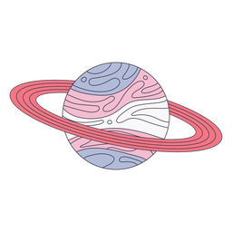 Planeta Saturno en colores pastel Diseño PNG Transparent PNG