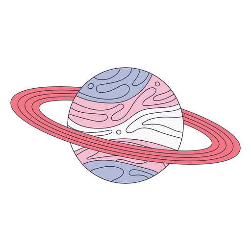 Saturn planet in pastel colors PNG Design
