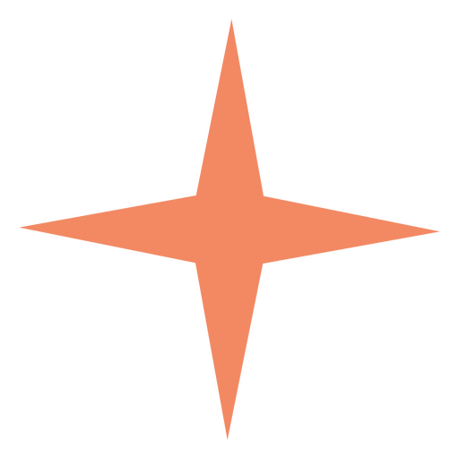 Estrela plana vermelha de quatro pontas Desenho PNG