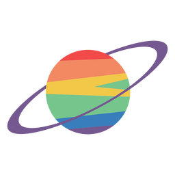 Ícone minimalista colorido de Saturno Desenho PNG