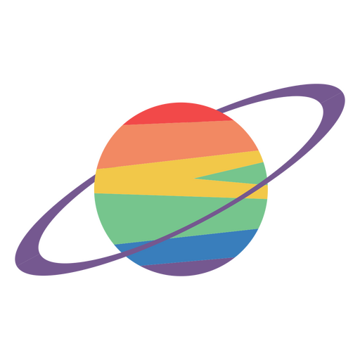 Ícone minimalista colorido de Saturno Desenho PNG