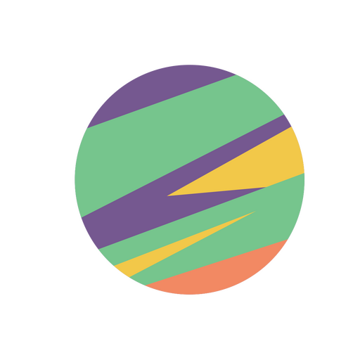 ?cone minimalista colorido do planeta Desenho PNG