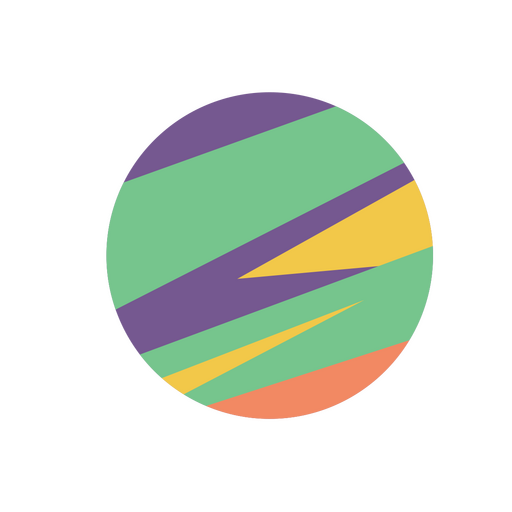 Ícone minimalista colorido do planeta Desenho PNG