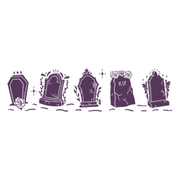 Graveyard stones set PNG Design