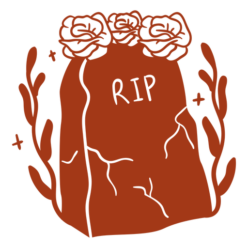 Pedra rachada decorativa com rosas Desenho PNG