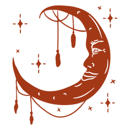 Personagem de lua decorativa decorativa Desenho PNG
