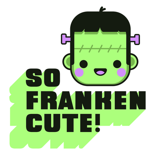 Así que franken linda insignia de cita de halloween Diseño PNG