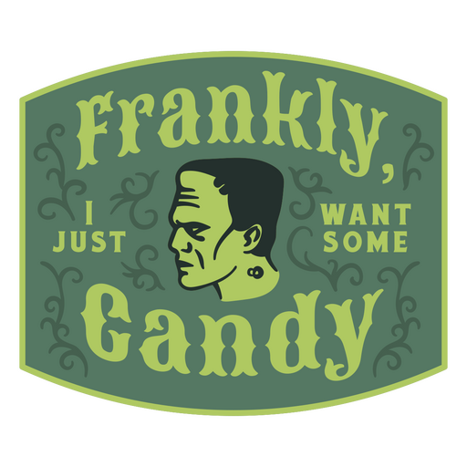 Zombie candy quote badge PNG Design
