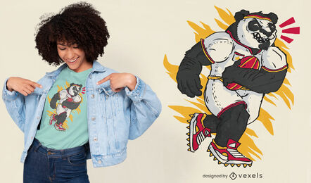 Cool rugby panda t-shirt design