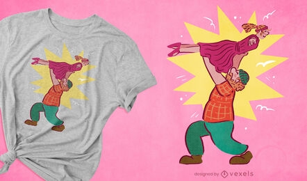 Cute father and daughter t-shirt design