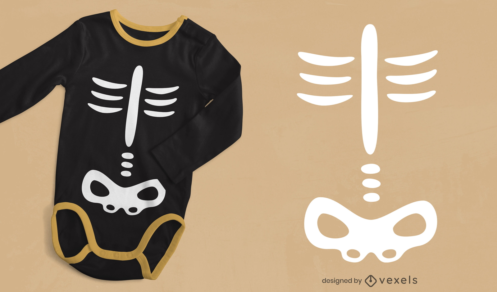 Diseño de camiseta de esqueleto de niños de Halloween.