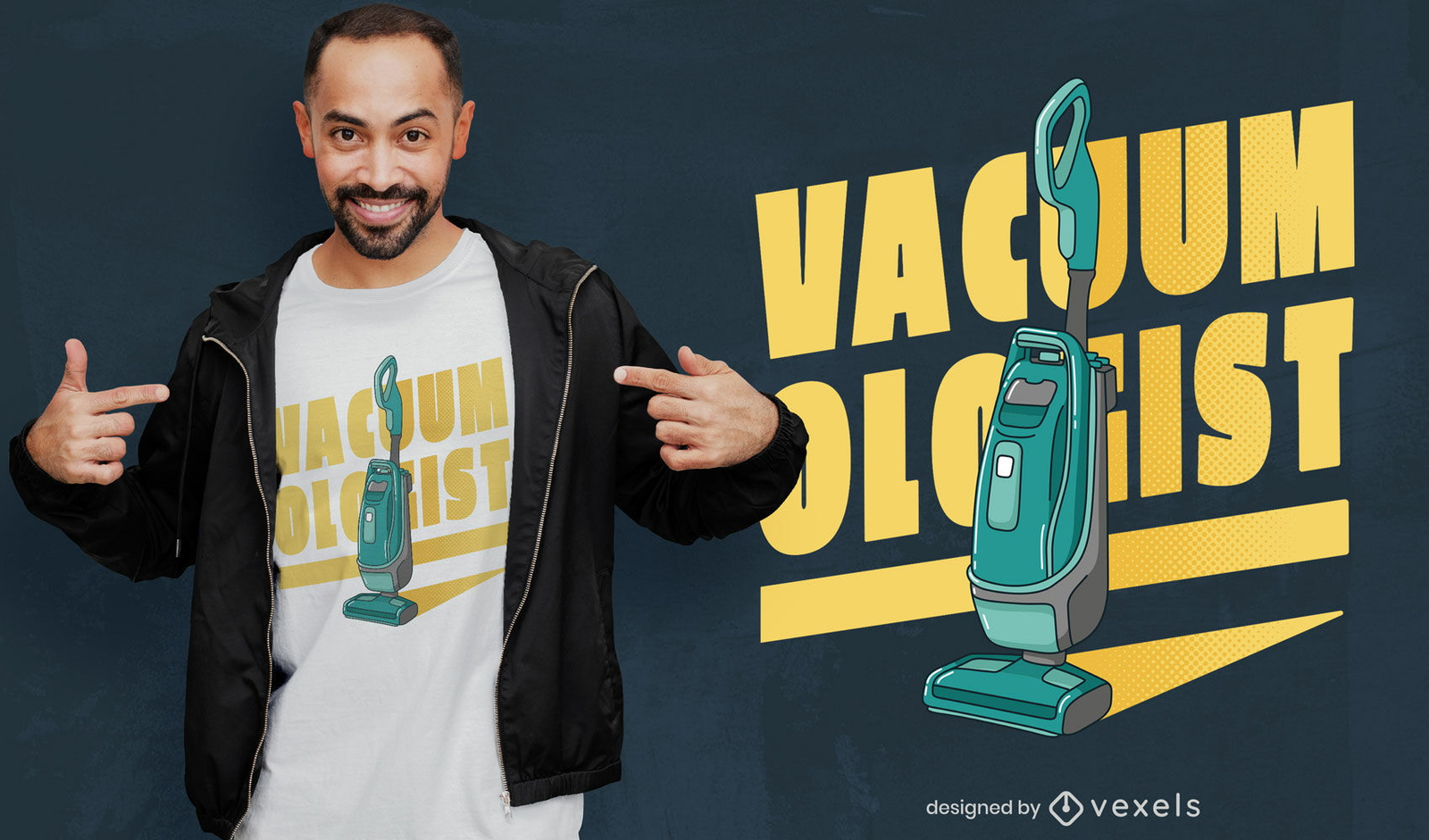 Diseño divertido de camiseta de vacío.