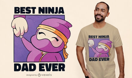 Niedliches Ninja-Vater-T-Shirt-Design