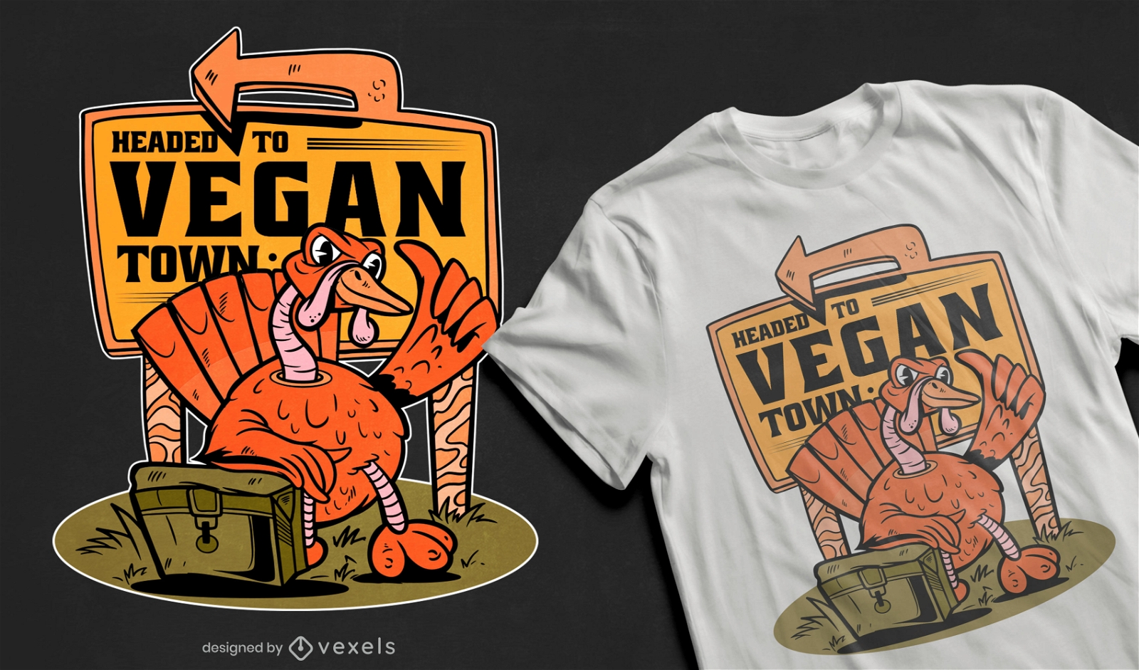Design de camisetas da cidade vegana